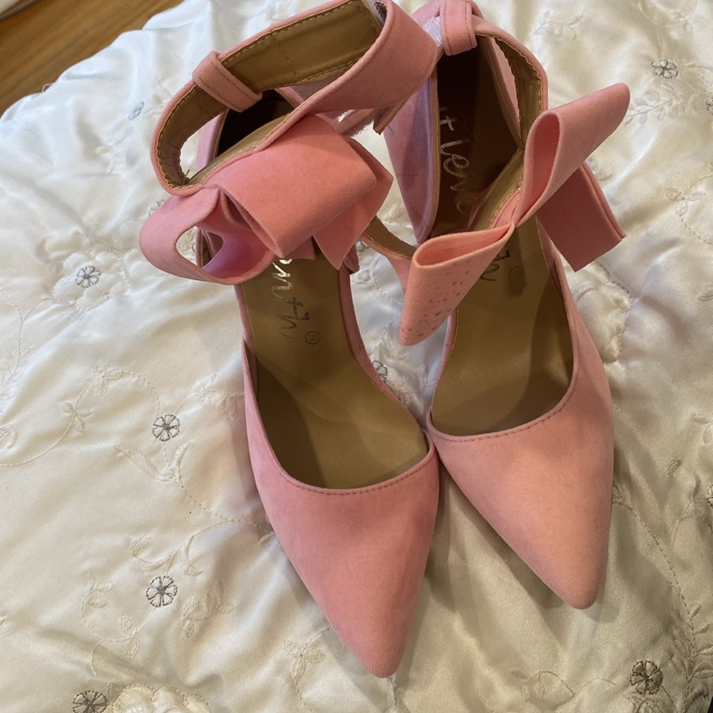 Bow Tie Pink High Heels - Picture 13 of 15